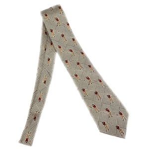 Horchow tie, black check, golfing pattern. Excellent condition.